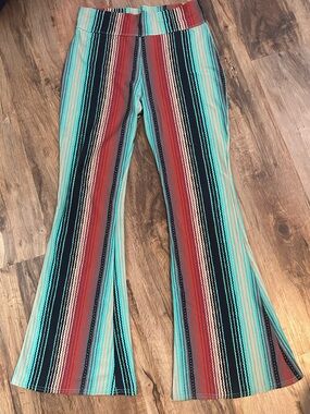 Gypsy Junkies Flare Leg Striped Pants Women’s L